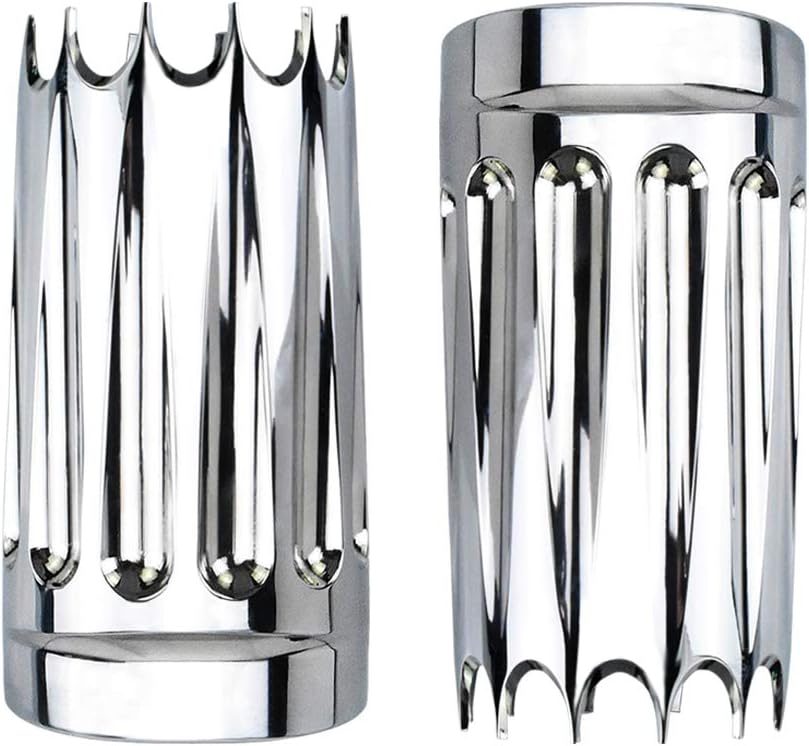 Motorcycle Upper Fork Boot Slider Covers Front Fork Boot Slider Covers Fit For Harley Touring Street Glide Road Glide Electra Glide Road King Trike 1984-2025 (Chrome-Gear)