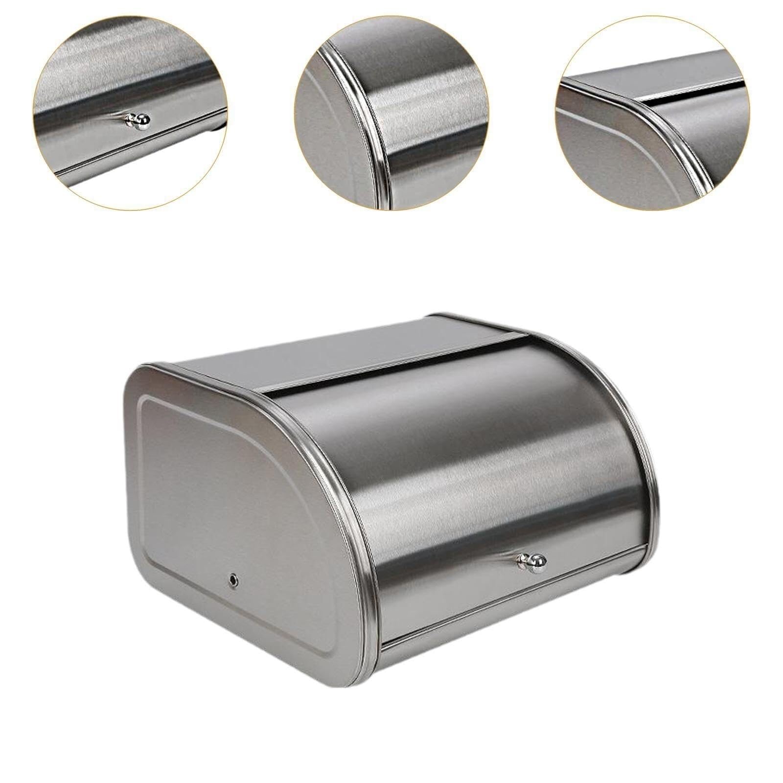 Pojemnik Do Przechowywania Chleba Metalowy Pojemnik Na Chleb, Kuchenny Pojemnik Do Przechowywania, Rustykalny Z Pokrywką, Rustykalny, Do Kawiarni Chlebak Na Pieczywo(Frosted)