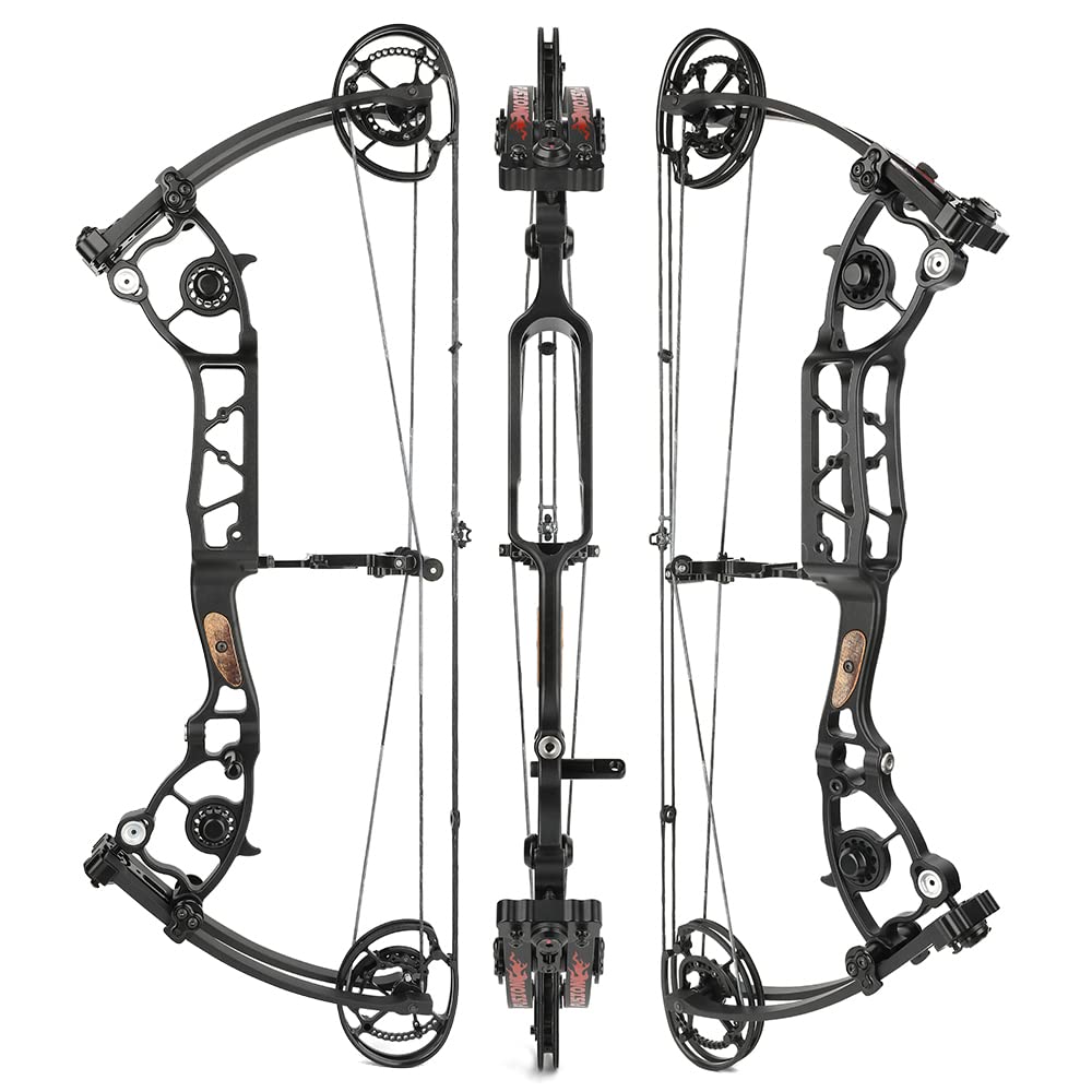 wolfman Compound Bow Set Adult IBO 380FPS Archery Steelball Dual Use Hunting Bow Shooting Competition Bow for Hunting Archery Left and Right Handed 45-65/50-70Lbs