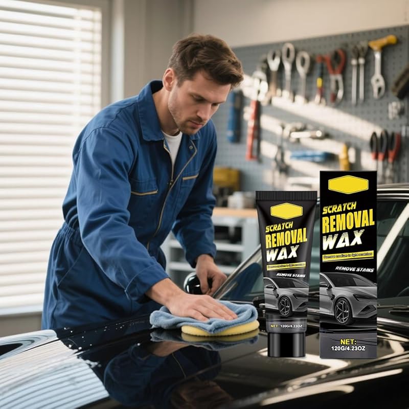 Car Scratch Removal Wax, Remove Medium and Light Scratches, Upgrade Scratch Repair Polishing Wax, Professional Car Scratch Remover Paste with Towel & Sponge (1 Set)