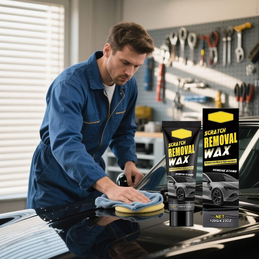 [2 Sets] Car Scratch Removal Wax, Remove Medium and Light Scratches, Upgrade Scratch Repair Polishing Wax, Professional Car Scratch Remover Paste with Towel & Sponge