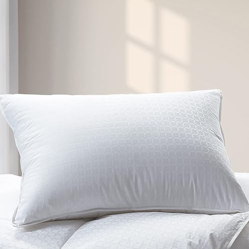Cuddledown Dreamstead - Almohada para dormir de alta calidad, plumón de ganso blanco europeo, potencia de relleno de 700 hilos, carcasa 100% de