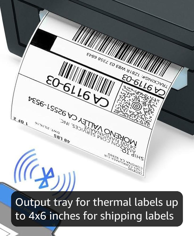 JADENS Bluetooth Thermal Shipping Label Printer – Wireless 4x6 Shipping Label Printer, Compatible with Android, iPhone, Windows & Mac, Widely Used for Ebay, Amazon, Shopify, Etsy, USPS