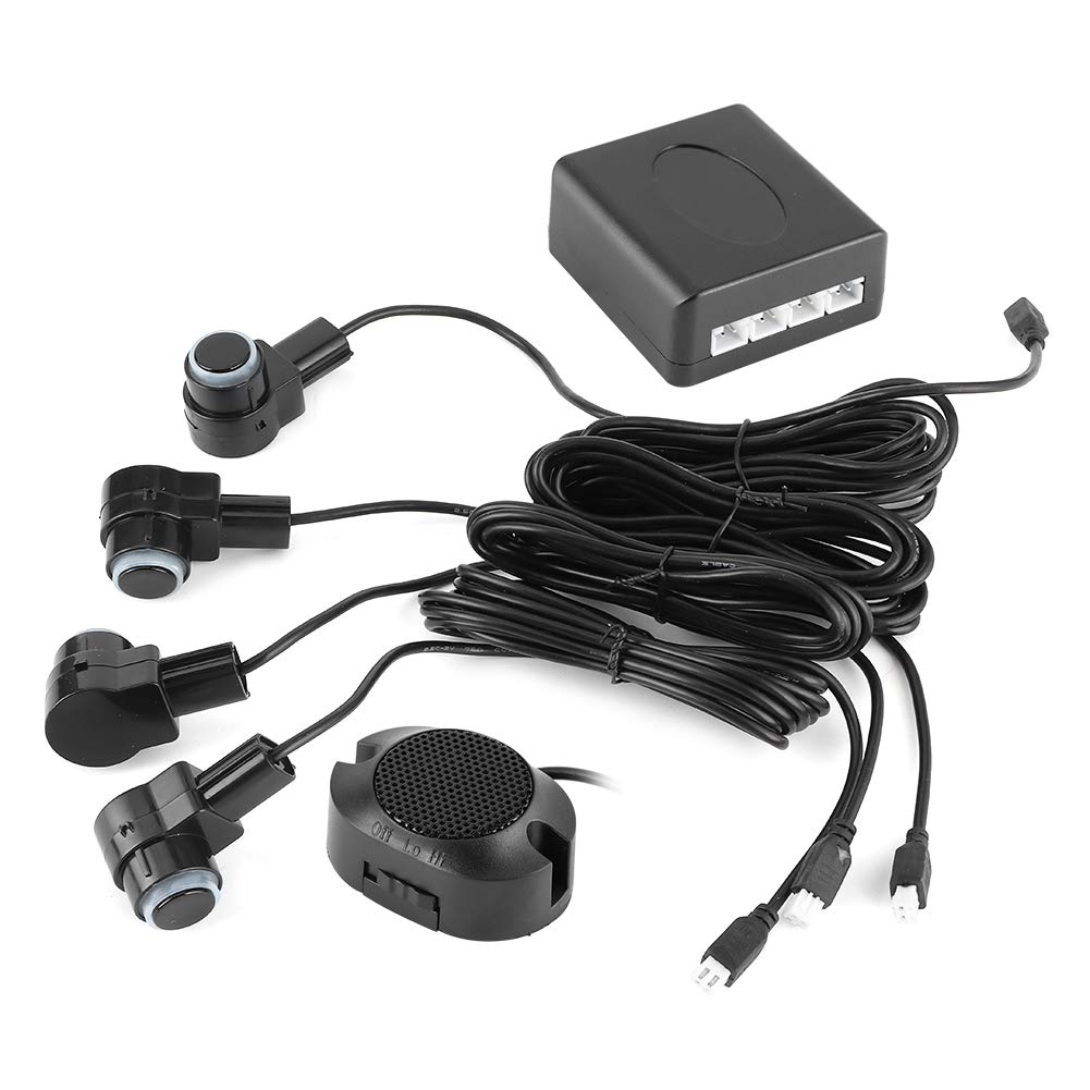 Qiilu Sensori Parcheggio Auto 65dB Kit 4 Sensori Retromarcia con Allarme Assistenza Parcheggio