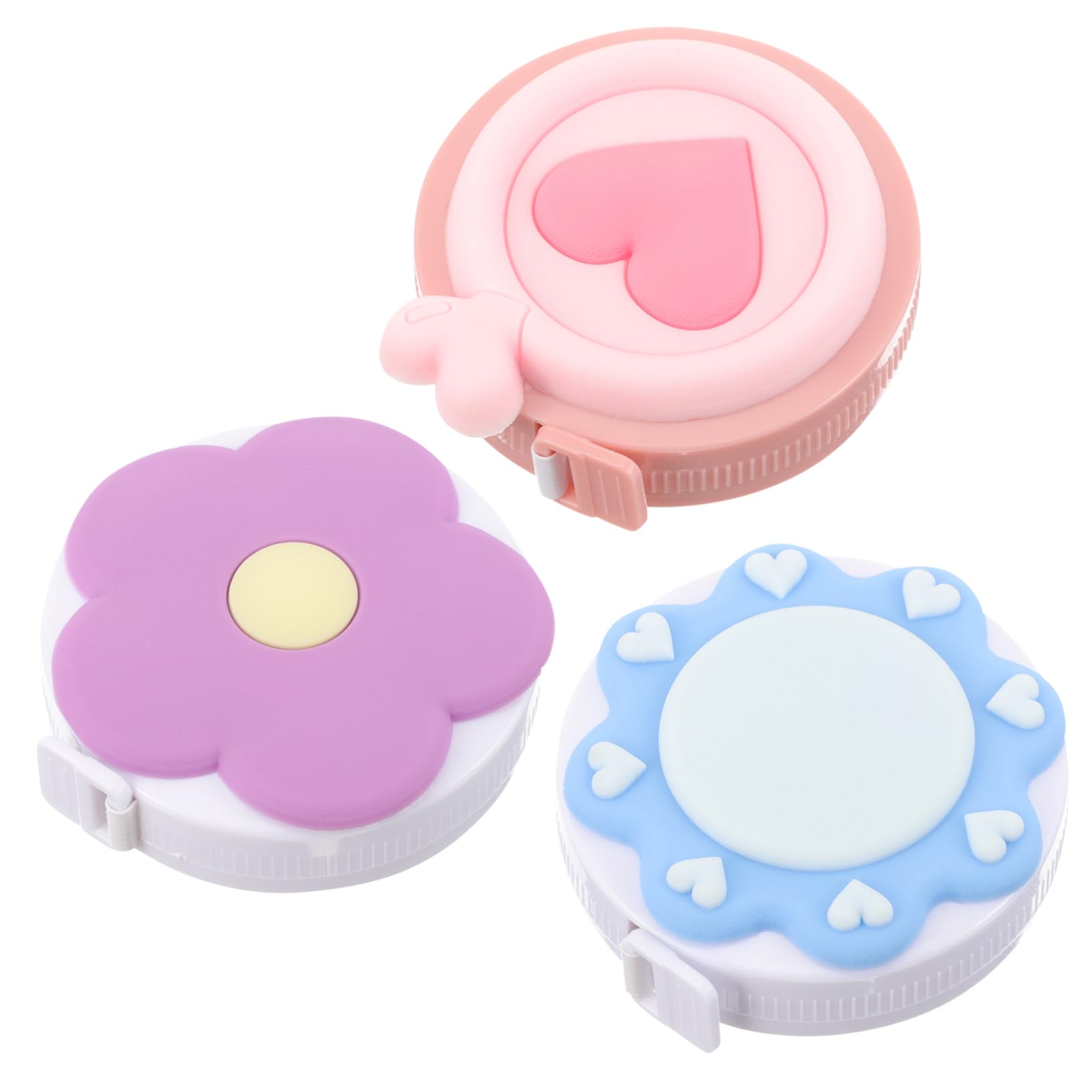 Operitacx 15piezas Retractable Measuring Tape for Body Measurements Mini Cute Tape Measure Double-sided Soft Measuring Tool for Tailoring and Sewing Sun Heart Flower
