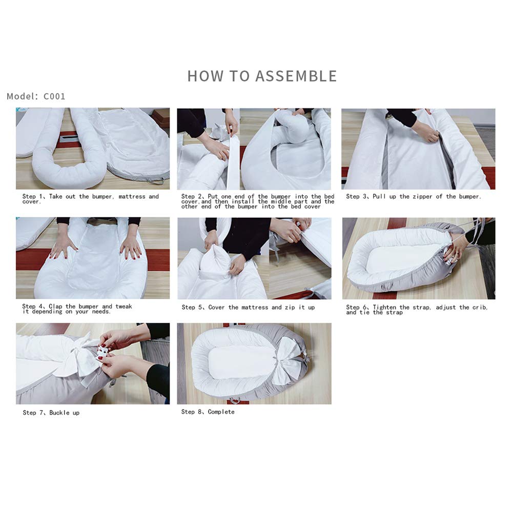 Flаѕh Dеаlѕ - 80% оƒƒ Baby Nest Baby Lounger for Newborn Co-Sleeping,Soft Cotton Breathable and Portable Infant Floor Seat for Crib & Bassinet,Perfect for Traveling and Napping,Newborn Shower Gift Essential (BY-15)