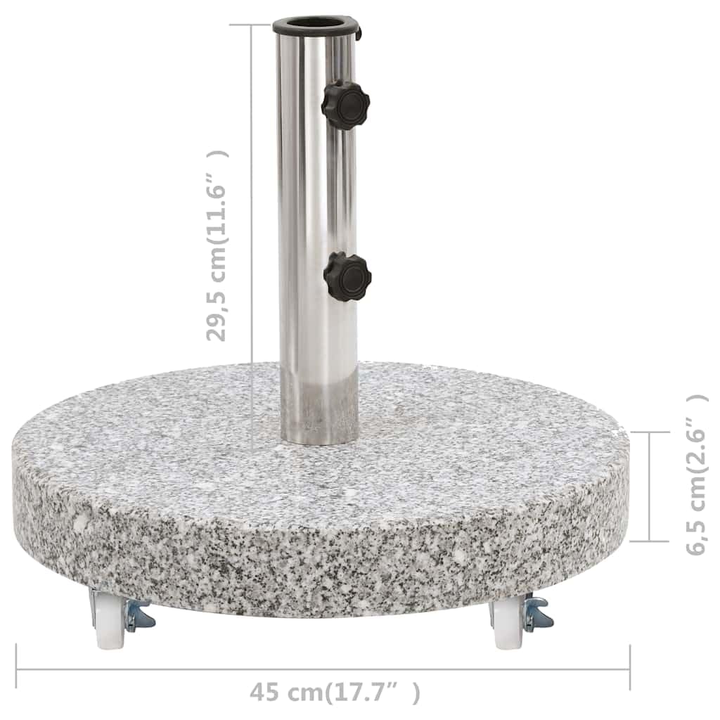 vidaXL Podstawa pod parasol, granitowa, 30 kg, okrągła, szara