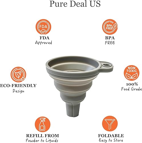 Miniatura 7 de Recambio para quitamanchas 'Shout', 60 onzas líquidas, incluye embudo de silicona plegable PureDealus. Juego de 2 piezas.