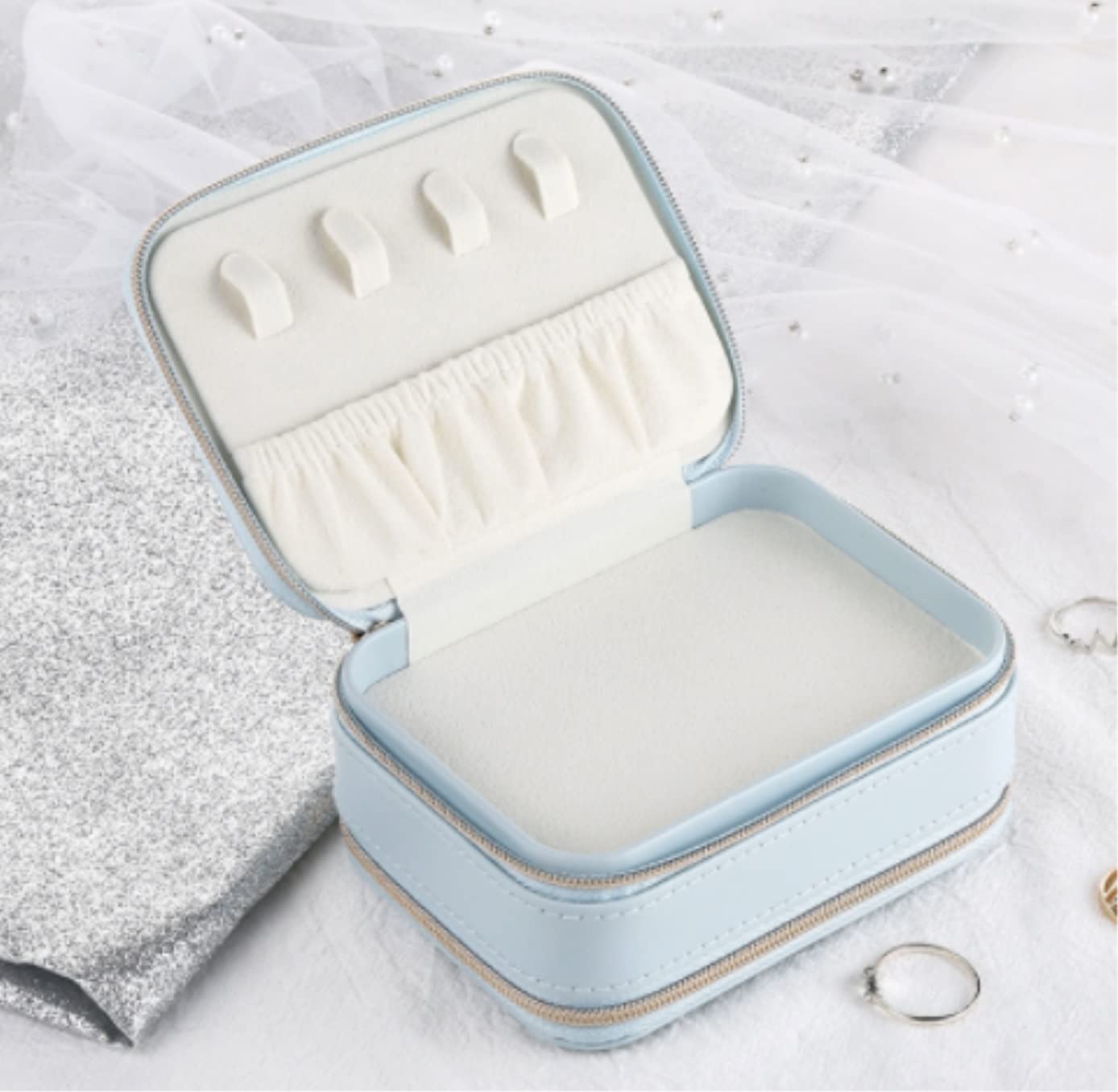 Pudełko na biżuterię Pudełka na biżuterię Pudełko na biżuterię Przenośne pudełko na biżuterię Walizka podróżna Mały organizer na biżuterię Kolczyki Pierścionki Przechowywanie Organizer na biżuterię Et