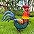 HONGLAND Metal Rooster Yard Decor,18" Solar Chicken Garden Statues Outdoor,Farm Animals Lawn Decorative Ornaments Outside for Home Patio Backyard Landscape