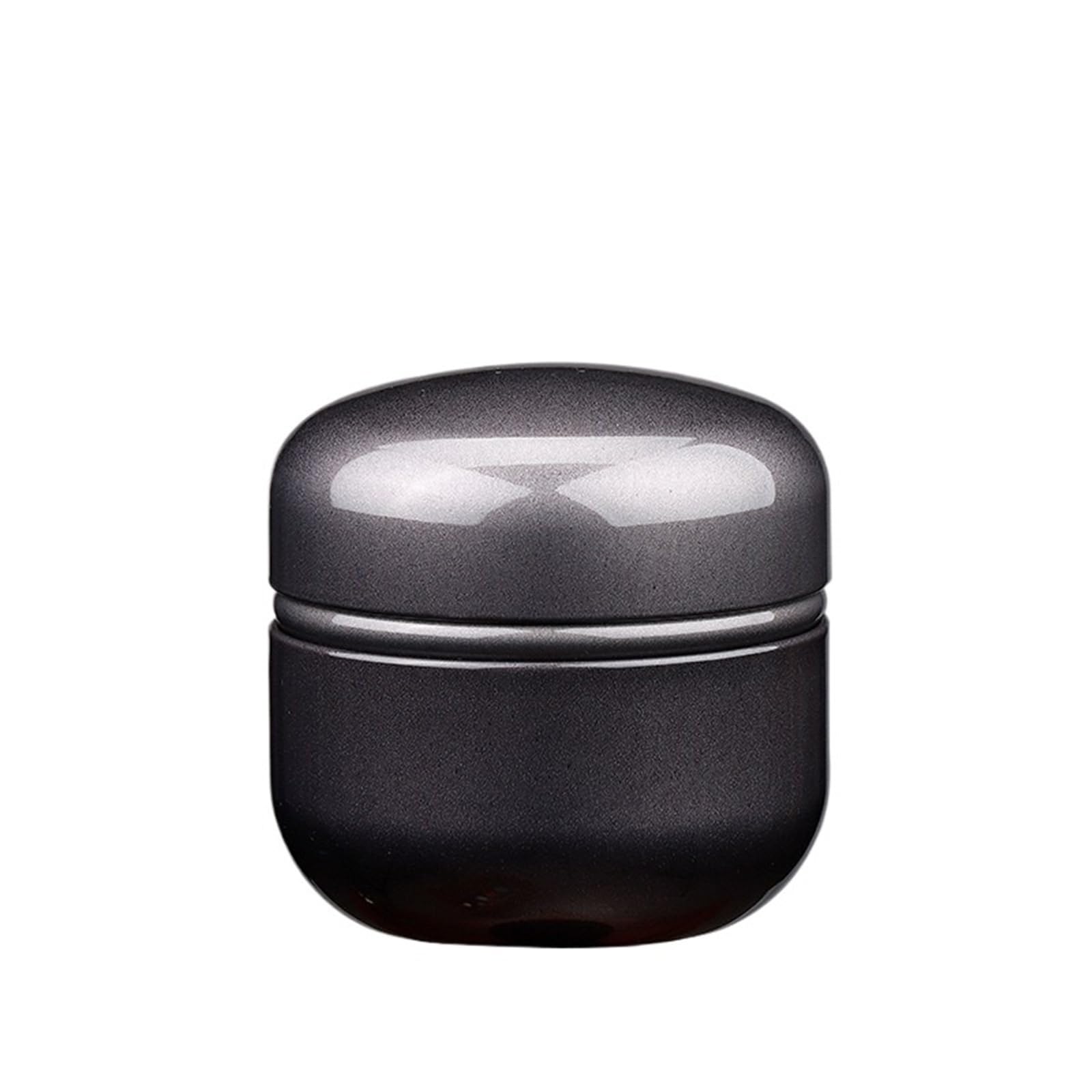 FDBTYJN Tea Caddy 50g Electroplated Tinplate Tea Storage Tin - Airtight Metal Canister For Coffee/Candy/Spices,Refillable Empty Container(Gray)