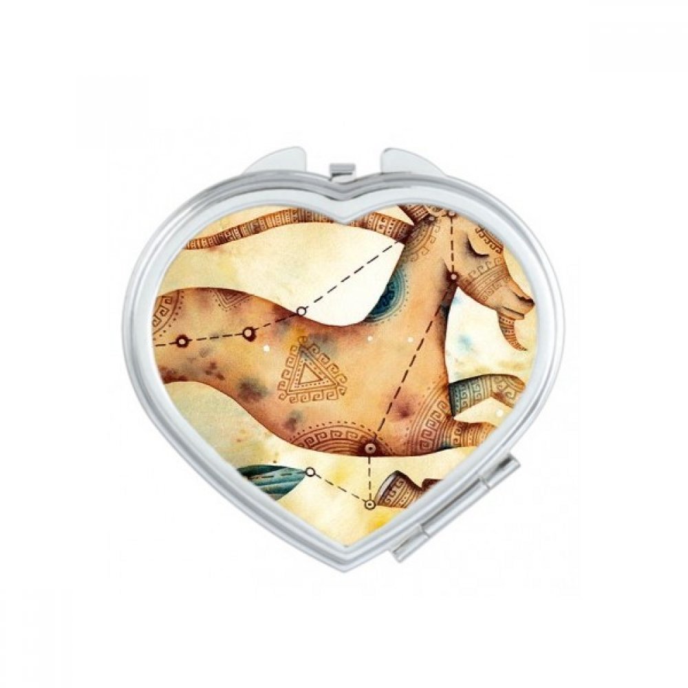 Miroir zodiaque Capricorne portable pour maquillage compact, cadeau janvier