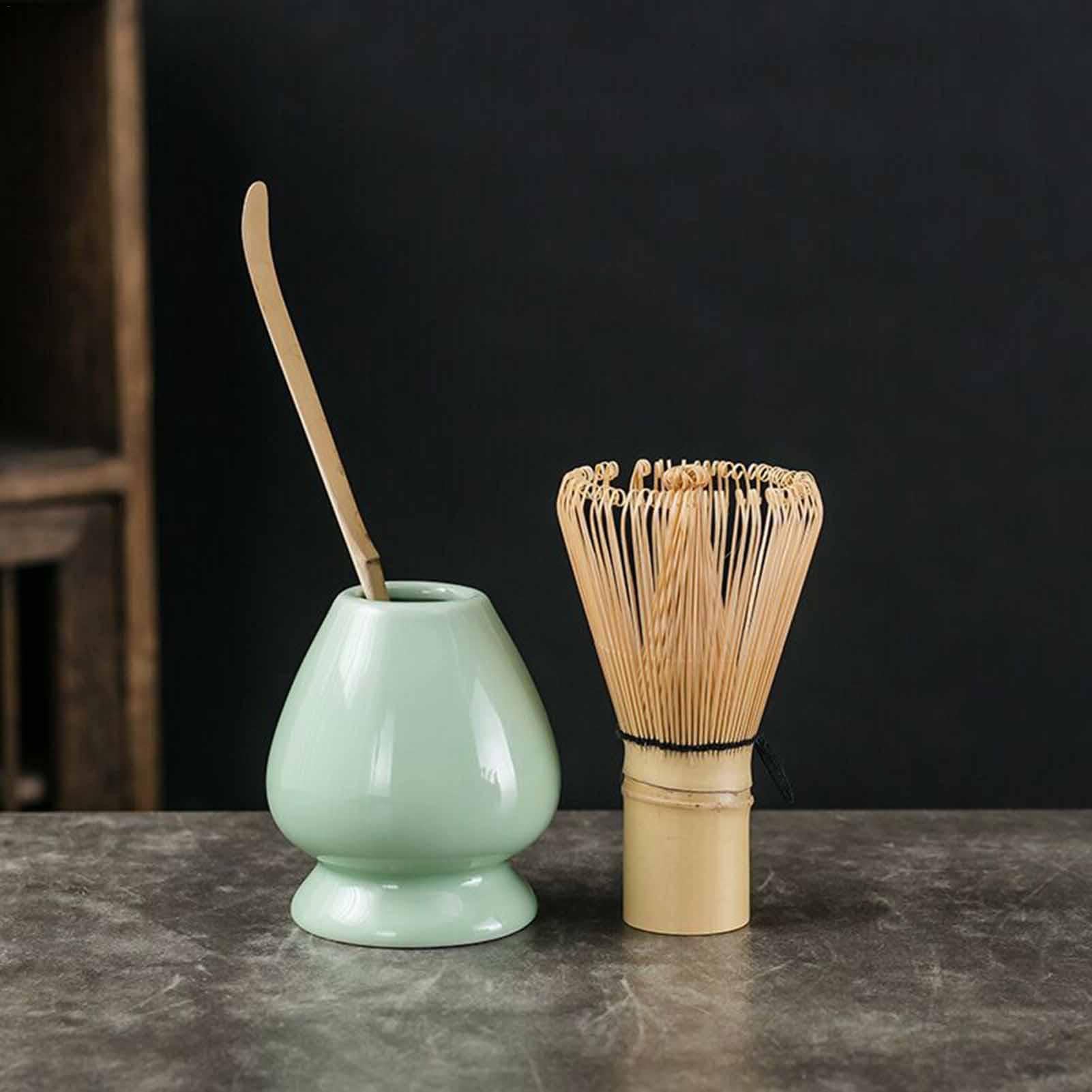 Vbnuyhim Service à thé matcha japonais, ensemble d'outils matcha, kit de thé japonais, kit de cérémonie matcha, cuillère à thé, porte-fouet en céramique, accessoires à thé