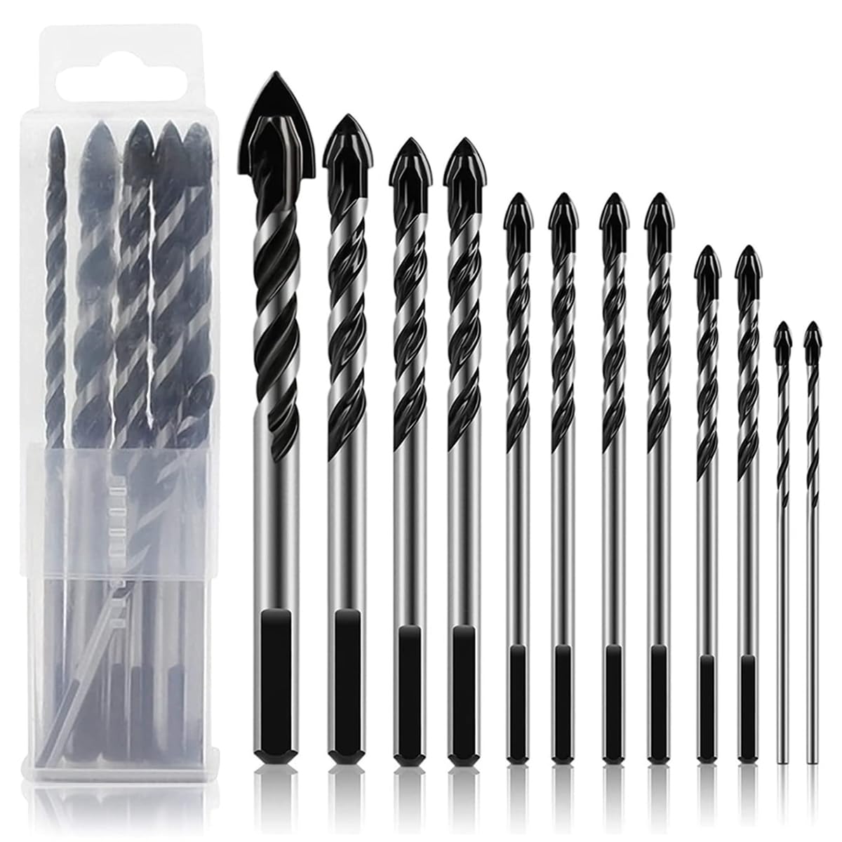 Serplex® 12Pcs Drill Bits Set 6 Sizes Drill Bits 3.14-4.72inch Masonry Drill Bit Set & Concrete Drill Bit Set, Professional Carbide Drill Bits Tip for Glass, Tile, Brick, Cement Concrete Plastic Wood (B0C4P2YR8K) Amazon Price History, Amazon Price Tracker