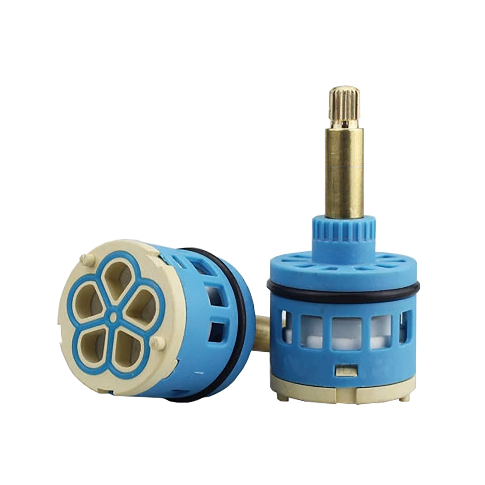 35/37mm Shower Cartridge, 4-Way Faucet Ceramic Disc Cartridges Replacement for Single Dual Handles Shower Faucet, 5-Way Ceramic Faucet Valve (NN-37MM-73MM)