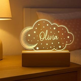 Personalized Baby Night Light – Custom Cloud LED Lamp with Name, Nursery Decor for Kids Room, Night Lamp for Newborn Essentials