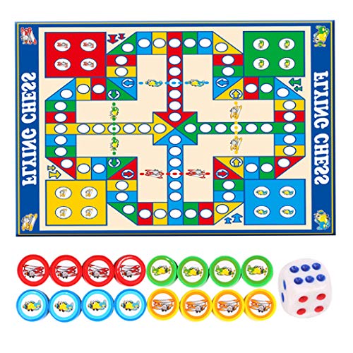 T TOOYFUL Giant Ludo Gioco Dama Cinese in Viaggio Giocattoli Educativi Regalo di Compleanno - Multicolor, Un