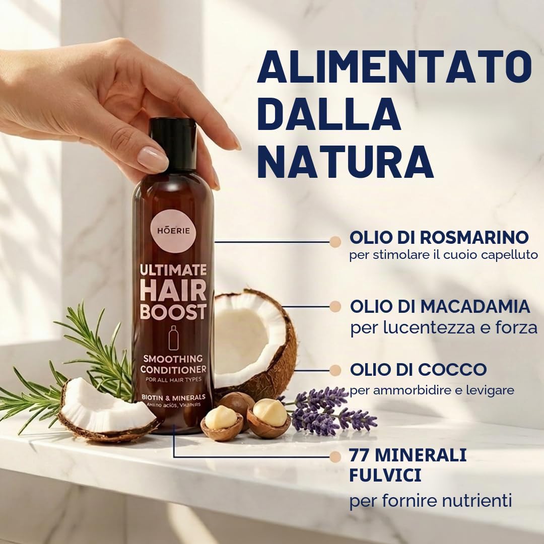 Moerie Balsamo Anti-Caduta Per Capelli Donna E Uomo, Più Lunghi E Pieni, Volumizzante, Vegan Friendly, Senza Parabeni E Silicone, Per Tutti I Capelli, Contro La Caduta Dei Capelli (250 Ml)x2