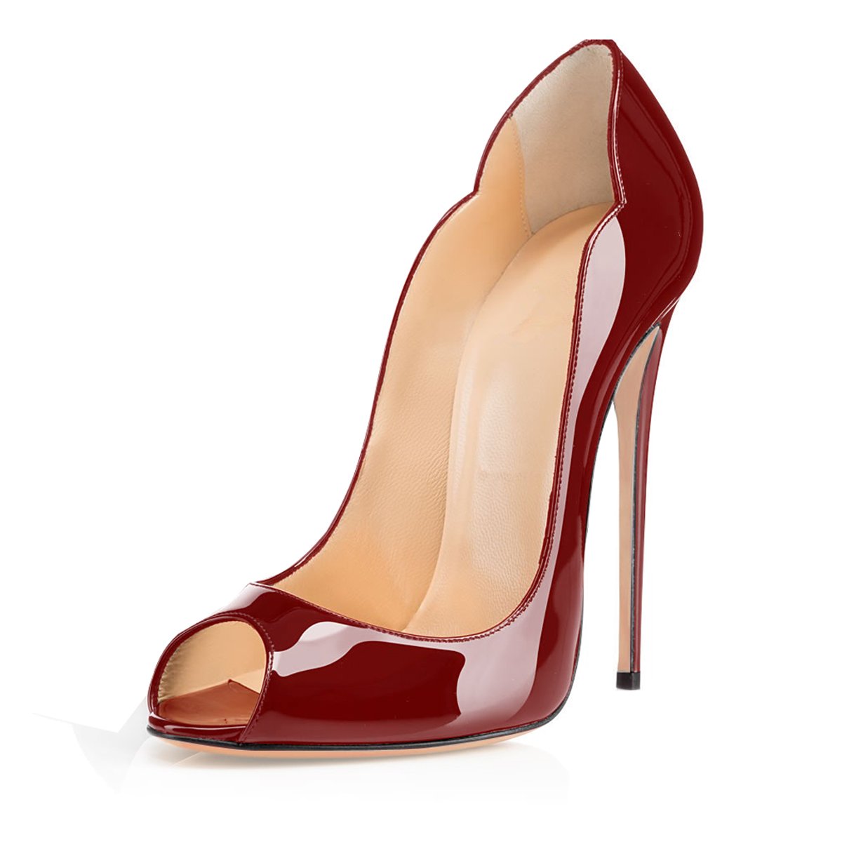 Soireelady -Decollte Donna Scarpe col Tacco - Peep Toe Tacco - Scarpe High Heels - Tacco a Spillo 12CM