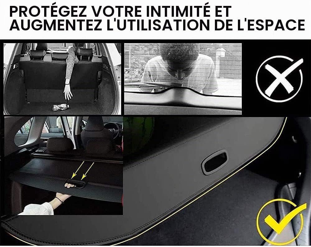 RevêTement De Coffre à Bagages Pour Jeep Grand Cherokee 2005-2010 Cargaison Aveugle Panneau Plateau ArrièRe Coffre Cover RéTractable Plage ArrièRe Chargement Panel Luggage ÉTagèRe ArrièRe