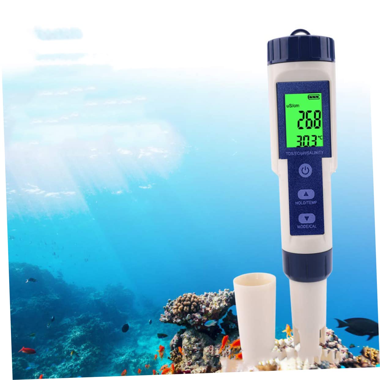 Generico Metro Sale Marino Kit per Il Test dell'Acqua della Piscina Fish Tank Portatile Tester Digitale Acquario Portatile Piscina Rifrattometro Digitale Tester e Misuratore