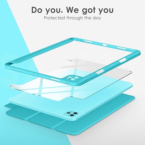 Miniatura 4 de VIKESI para iPad Pro 12.9 Funda 6543 Generación 2022202120202018, Funda Trasera Transparente Soporte para Lápiz Incorporado, Auto SleepWake,