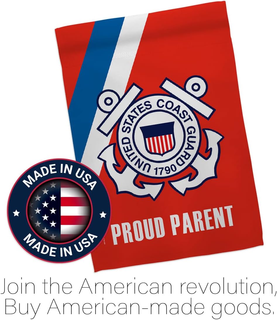 Proud Coast Guard Parent House Flag - Pack Armed Forces USCG Semper Paratus United State American Military Veteran Retire Official Support Our Troops - Garden Yard Gift Double-Sided 28 X 40