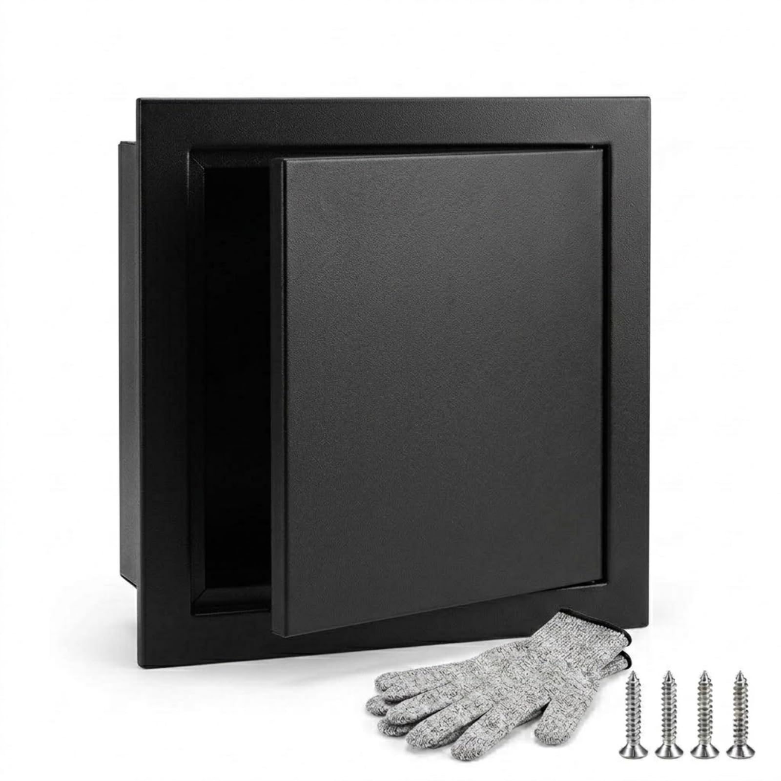 Access Panel 300x300 mm Magnetic Inspection Hatch Push-to-Open Flush Fit Service Door for Plumbing Electrical Wall Ceiling Paintable Maintenance Hole Cover Easy Access(Black,300x300mm)