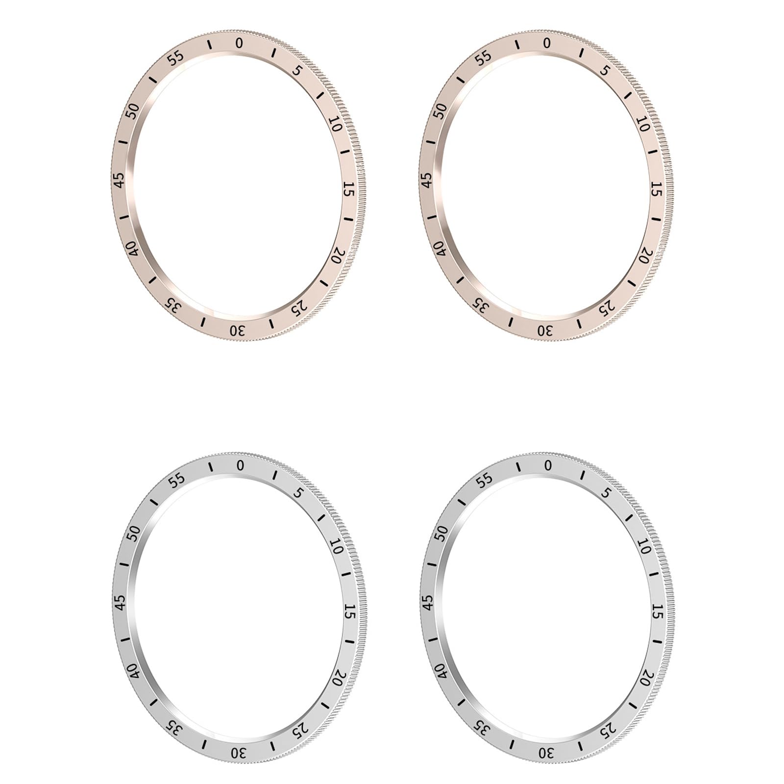 RuenTech Anillo de bisel compatible con Samsung Galaxy Watch 6 Classic 43 mm/47 mm reloj inteligente anillo de estilo anillo cubierta adhesiva resistente a los arañazos protección de acero inoxidable para