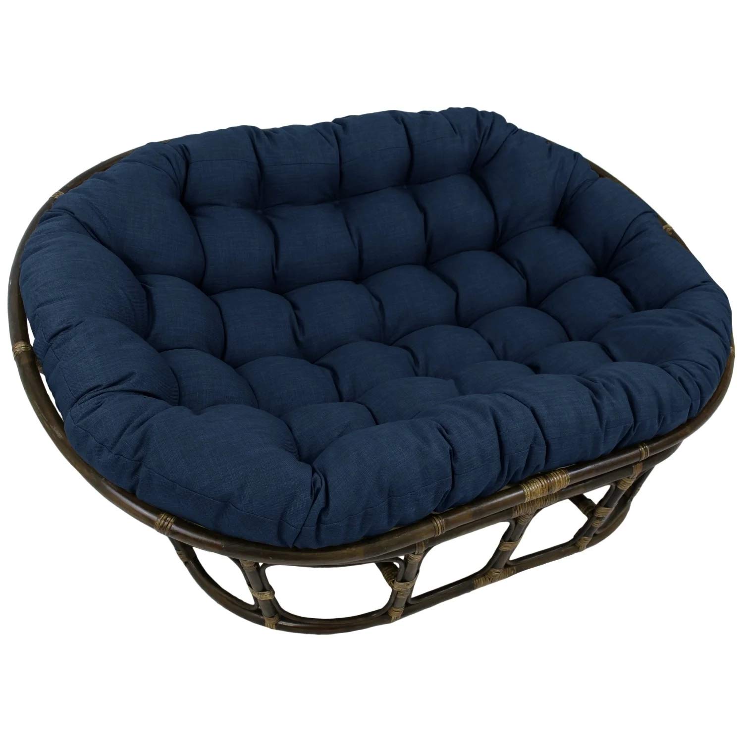 DULPLAY Needles Solid Double Papasan Chair Cushion,for Outdoor Indoor,65inch Spun Polyester Rattan Papasan Chair Pads Navy 65456inch