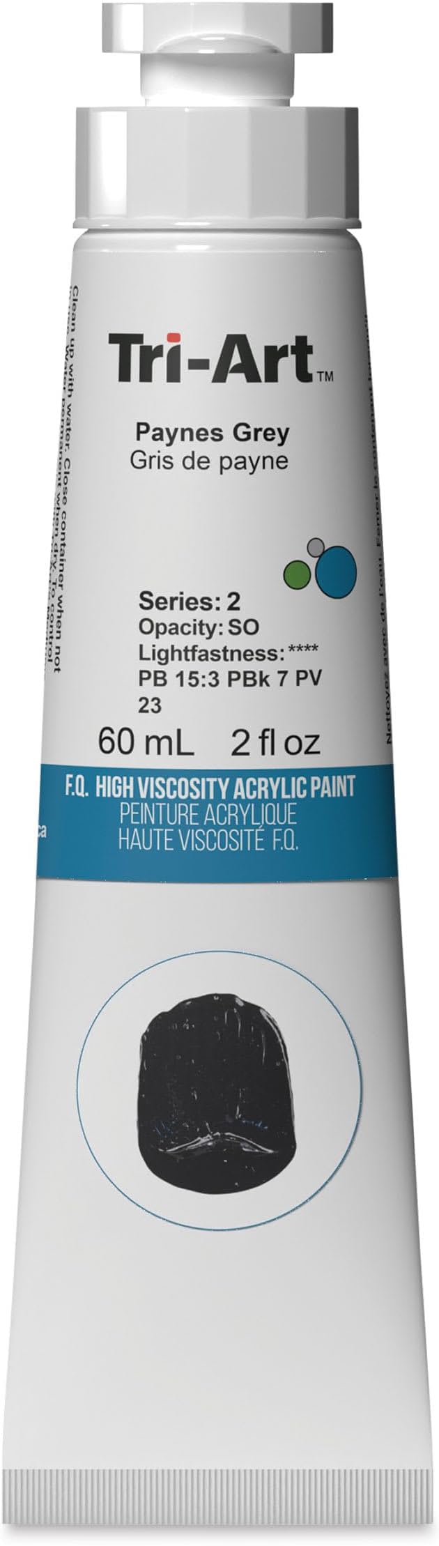 Tri-Art High Viscosity Artist Acrylic - Payne's Gray, 60 ml tube