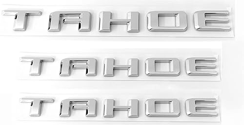 Miniatura 1 de Paquete de 3 emblemas de Tahoe OEM 2021 con letras 3D compatibles con Tahoe 2019-2025 Genuine 84910058 cromadas