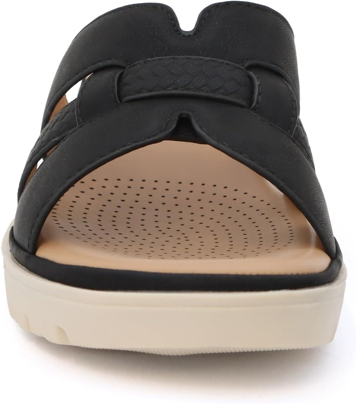 YOKI TUNSA-14 Wedge Platform Sandals - Slip On Wedge Sandals for Women with H-Band Braided Strap and Comfort Footbed, Open Toe Platform Slides - Black, Size 9 - Image 5