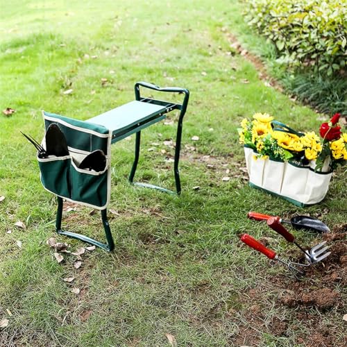 Garden Kneeler Seat Garden Stools Foldable Stool with Tool Bag Pouch EVA Foam Pad Capacity-Protects Your Knees for Gardening(Large-23.6" x 10.6" x 19.3") Tool kit(wh000005) - Image 3