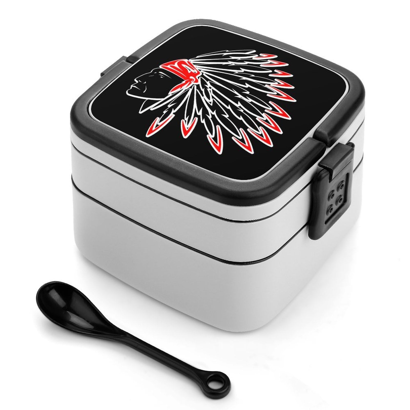 CGSBNGHA Indian Chief Bento Lunch Box 2 Layer Lunchbox Food Container for Adults Office