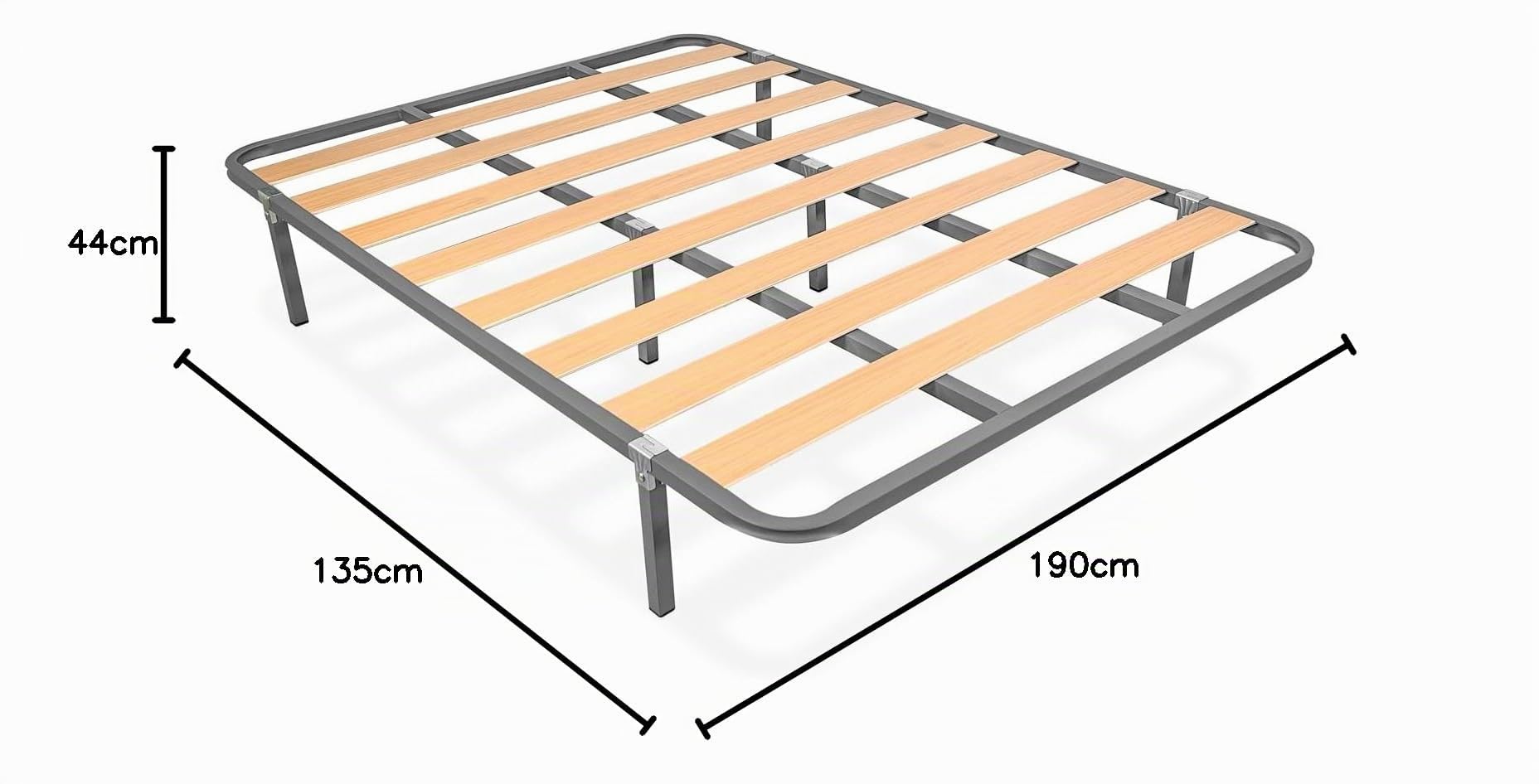 Somnia Descanso - Cama Completa con Colchón Versalles (Cara Invierno/Verano) + Somier Basic con 6 Patas Abrazadera, 135 x 190