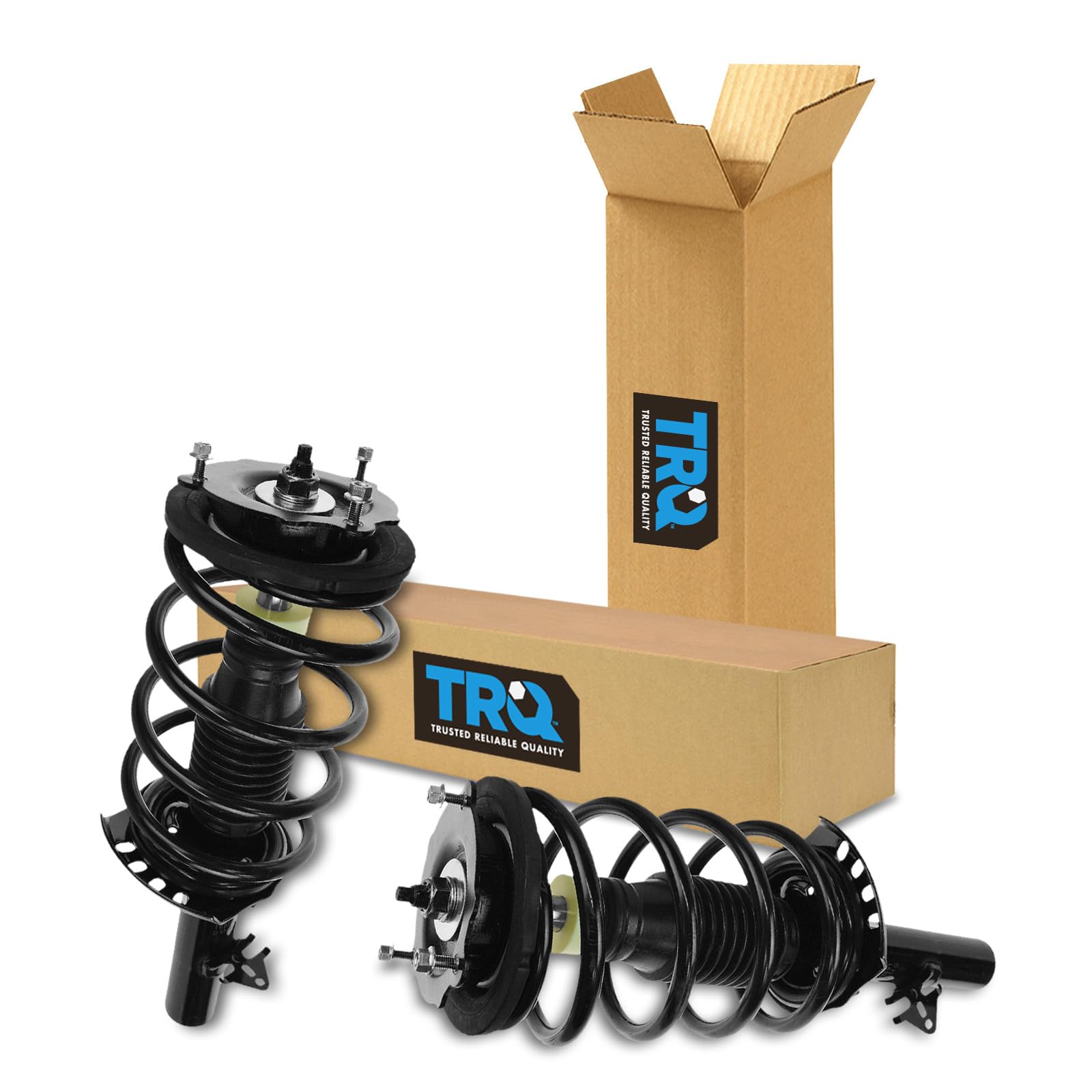 TRQ Front Driver and Passenger Side Strut and Spring Assembly Set Loaded Pre-Assembled Coil Spring Spring Seat Spring Isolator Compatible with 97-02 Lincoln Continental without Air Suspension