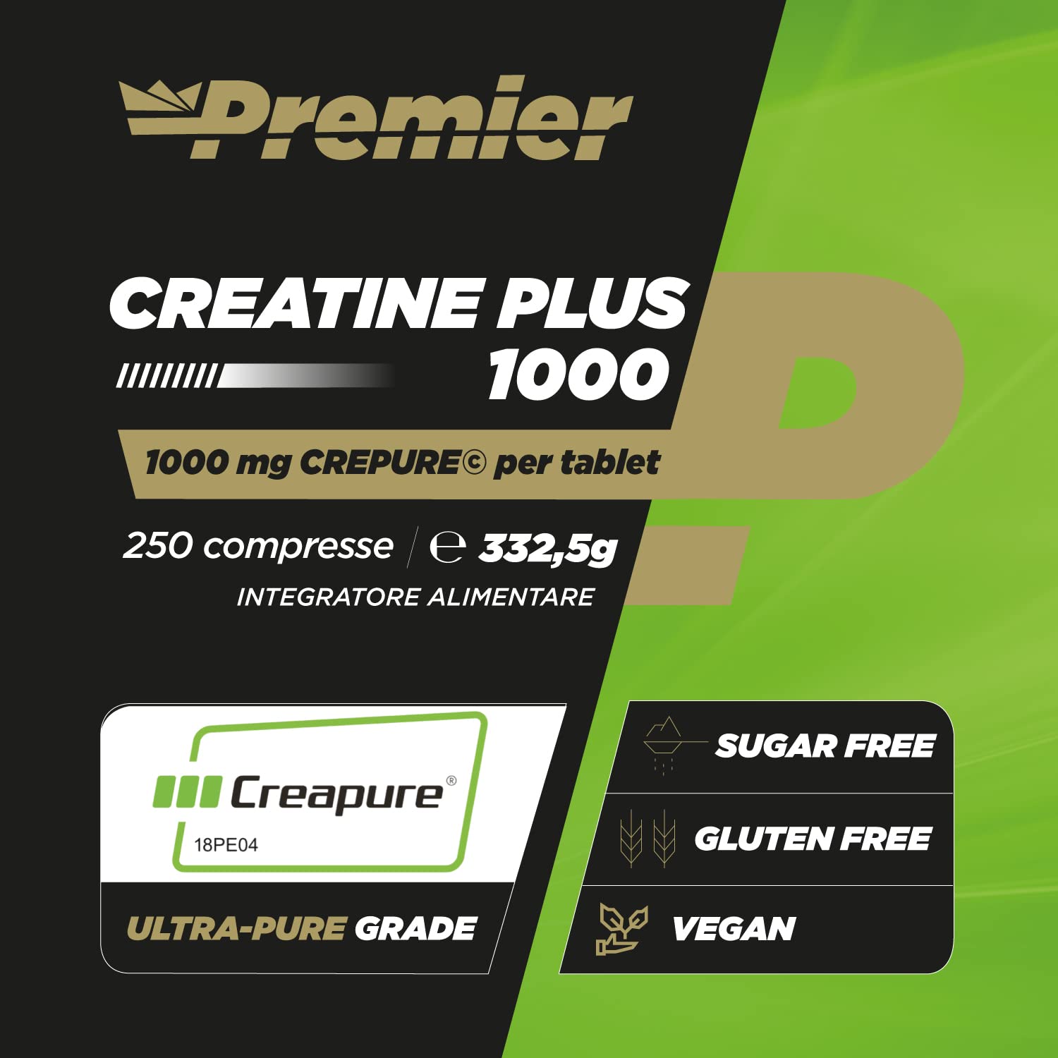 Premier Integratori Creatine Plus 1000-250 compresse | Creatina monoidrato (Creapure®)