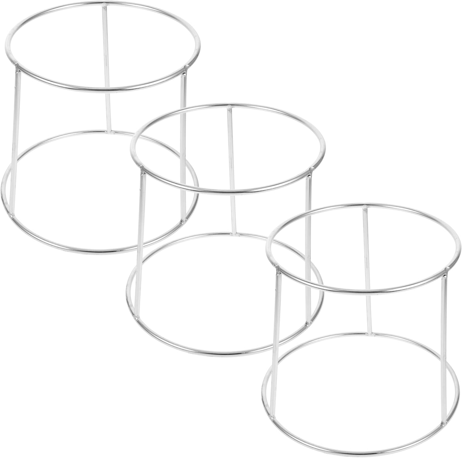 KICHOUSE 3PCS Stainless Steel Seafood Display Rack Double Layer Buffet Serving Stand for Kitchen Organization Food Dish Holder for Entertaining and Cooking Efficiency