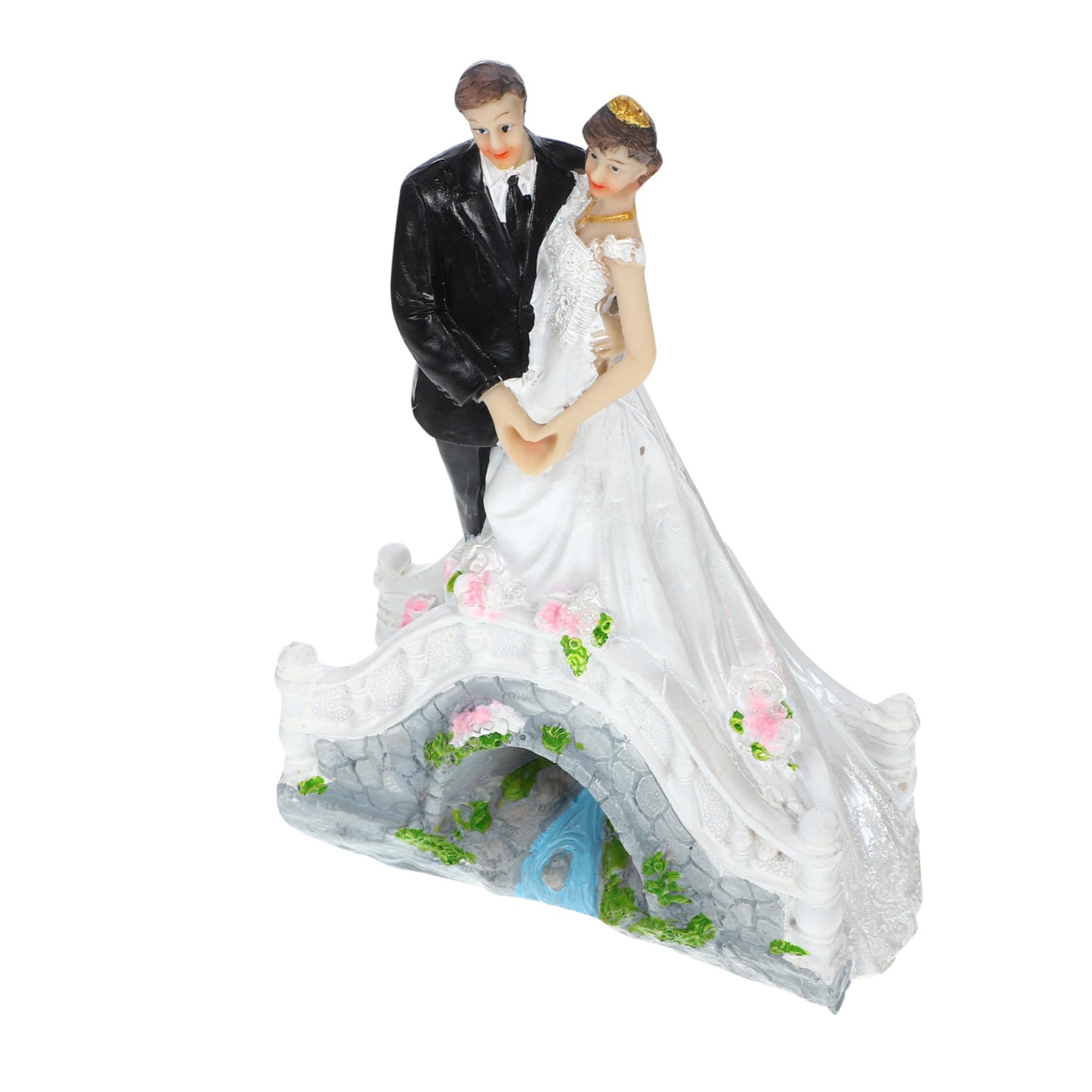 VICASKY 3 Stück Elegante Hochzeitstortendeko Brautpaar Figur Resin Handbemalt Delikate Hochzeit Party Dekoration für Verlobung Brautdusche