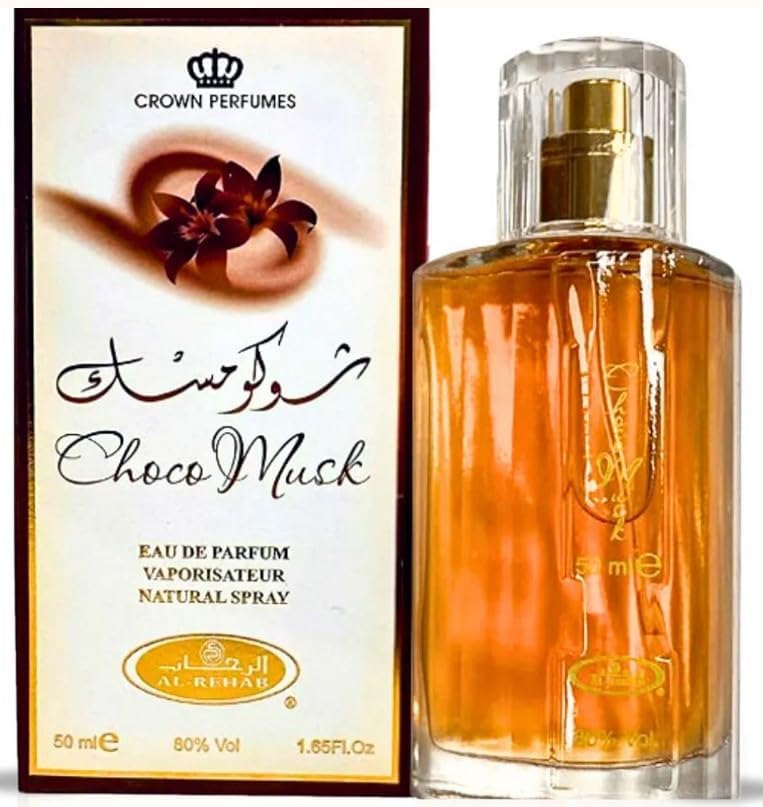 Choco Musk Eau De Parfum Natural Spray Unisex Fragrance Arabian Chocolate and Musk Scent 1.65 Fl Oz Luxury Perfume from UAE