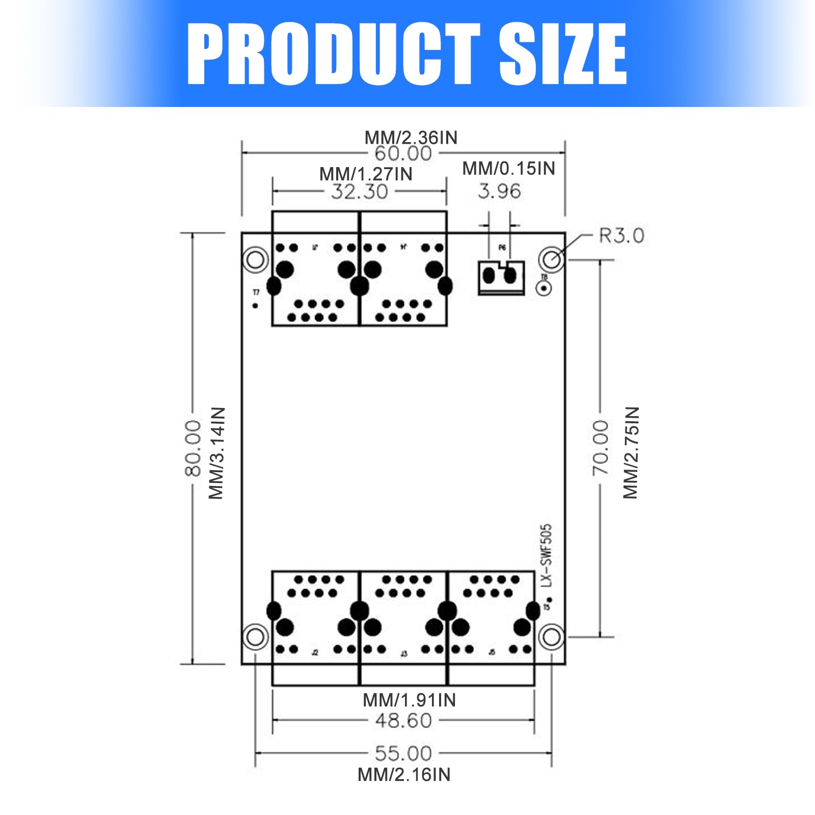 Industriale 5 Porte 10/100M Ethernet Switcher Modulo RJ45 Dispositivo di trasmissione di rete Interna Accessori Scheda Madre Desktop Gigabit Ethernet Center
