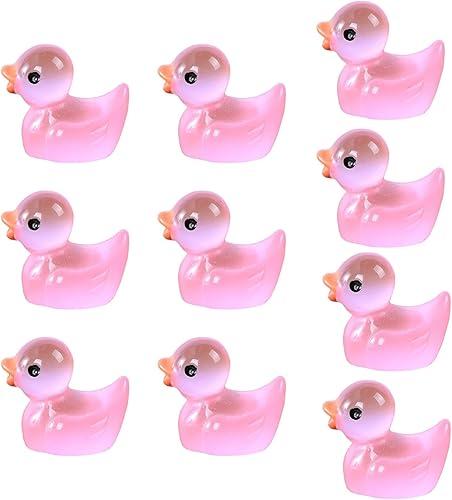 10 figuras de animales en miniatura, figura de pato en miniatura, mini juguetes de adorno para niños, regalo para decoración del hogar, color rojo