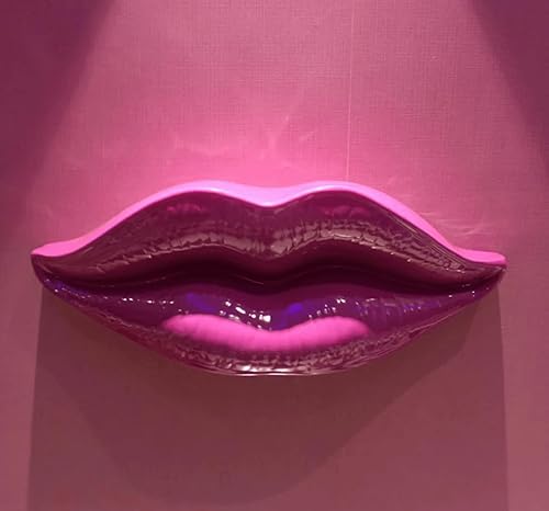 Miniatura 5 de Escultura de pared de labios grandes, 21 pulgadas21.7 in, decoración de pared grande, arte de pared único, decoración de pared (rosa)