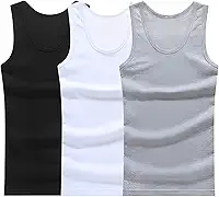Kit 3 Regatas Caneladas Masculina Modelo Americano Ribana Zent Premium