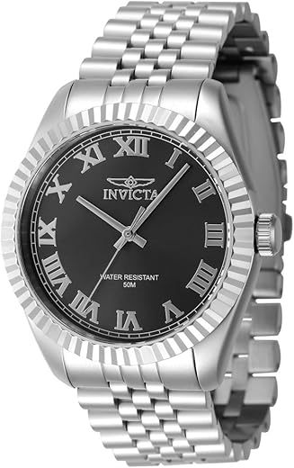 Invicta Stainless Steel Analogue Black Dial Men’s Watch-47396, Band Color:Silver