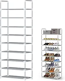 Sapateira Vertical 9 Andares 60cm - Sapateira Organizadora Grande para Hall de Entrada, Porta Sapatos com Prateleiras em Aço Inox, Montagem Fácil sem Ferramentas