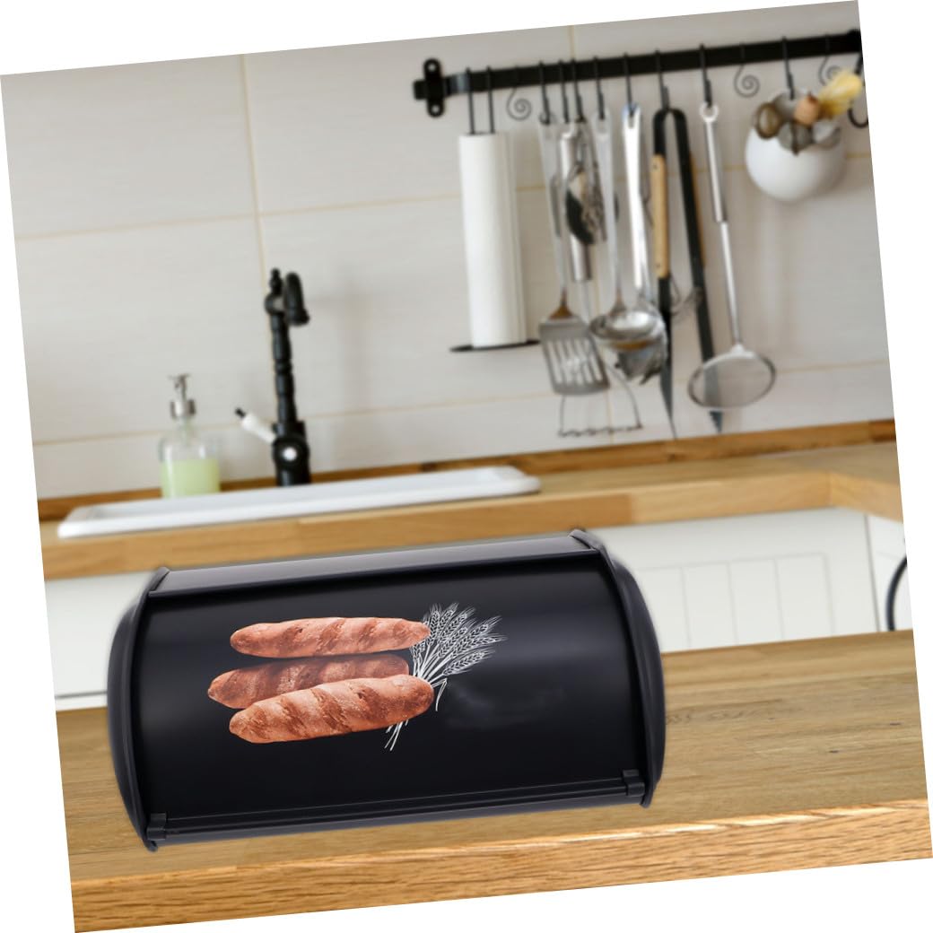 TEHAUX Metall Brotkasten mit Frontöffnung Platzsparende Aufbewahrungsbox aus Gebürstetem Metall Große Kapazität für Brot Gebäck und Küchenutensilien Vielseitig für Haushalt und Bäckerei
