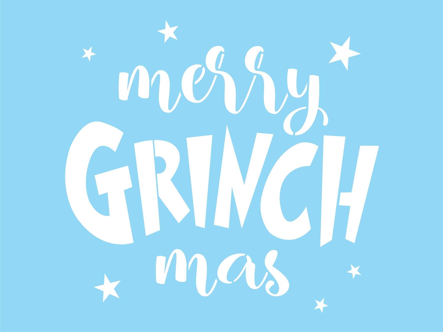 Stencils by Joanie Holiday Stencil Merry Grinchmas Christmas Stars DIY Craft Signs 9x12