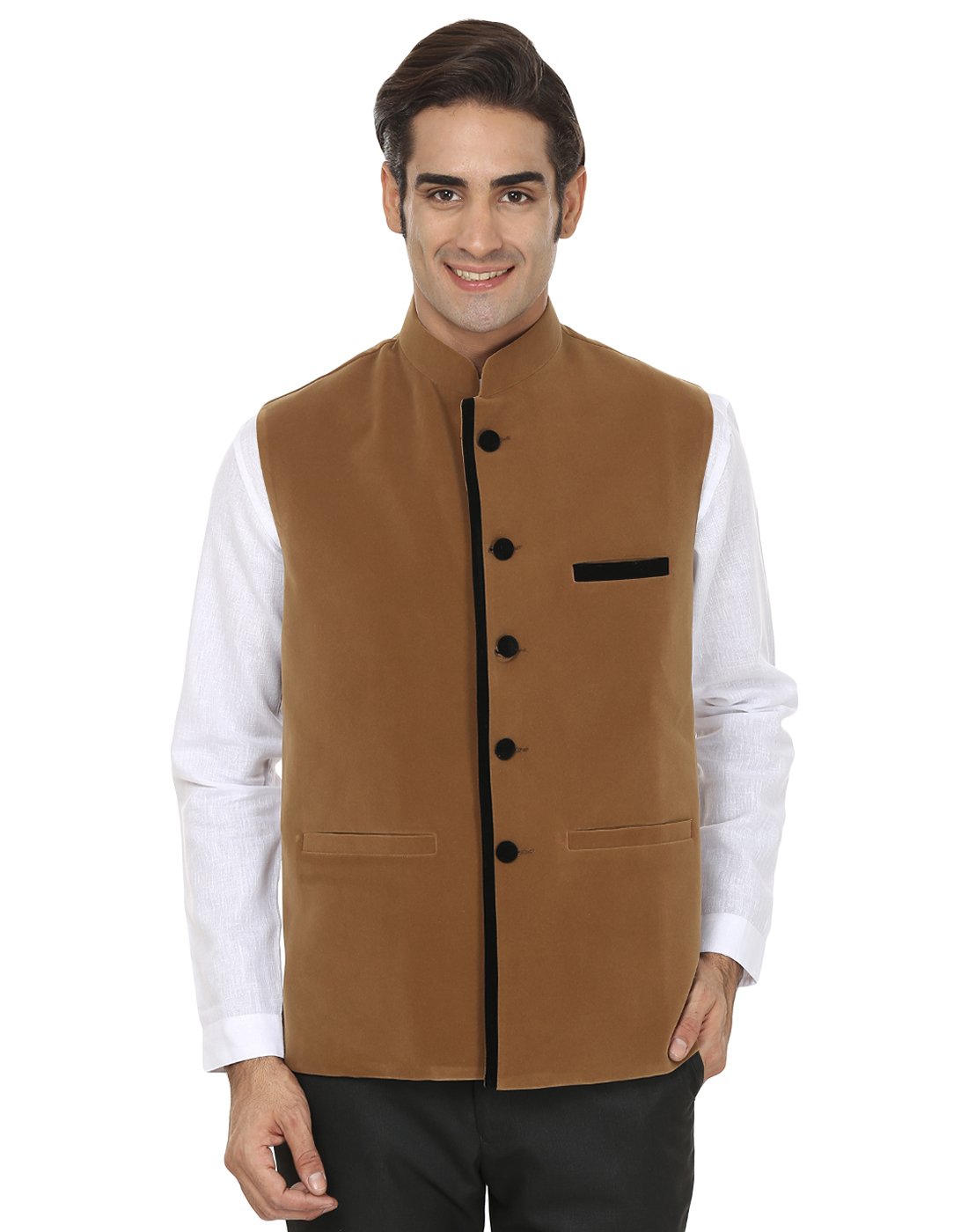 wintage Men's Velvet Bandhgala Party Nehru Jacket Waistcoat - Four Colors-picture-36